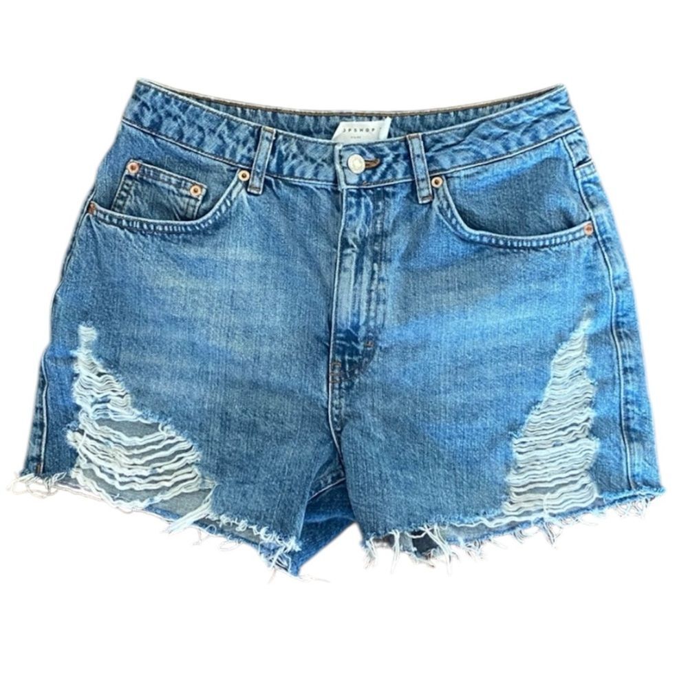 Topshop Denim Shorts Womens‎ Size 8 Distressed A Line Cut Off